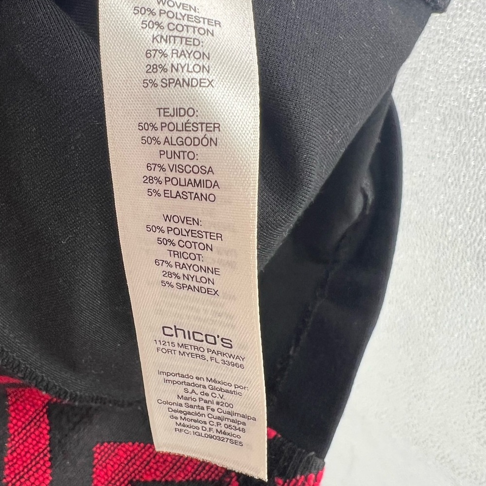 Chico’s chevron mixed print jacket top zip front red black business casual XL 16 - Picture 6 of 8